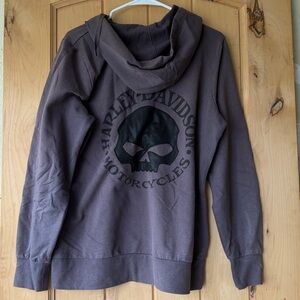 Harley-Davidson Gray Sweatshirt with Skull Emblem